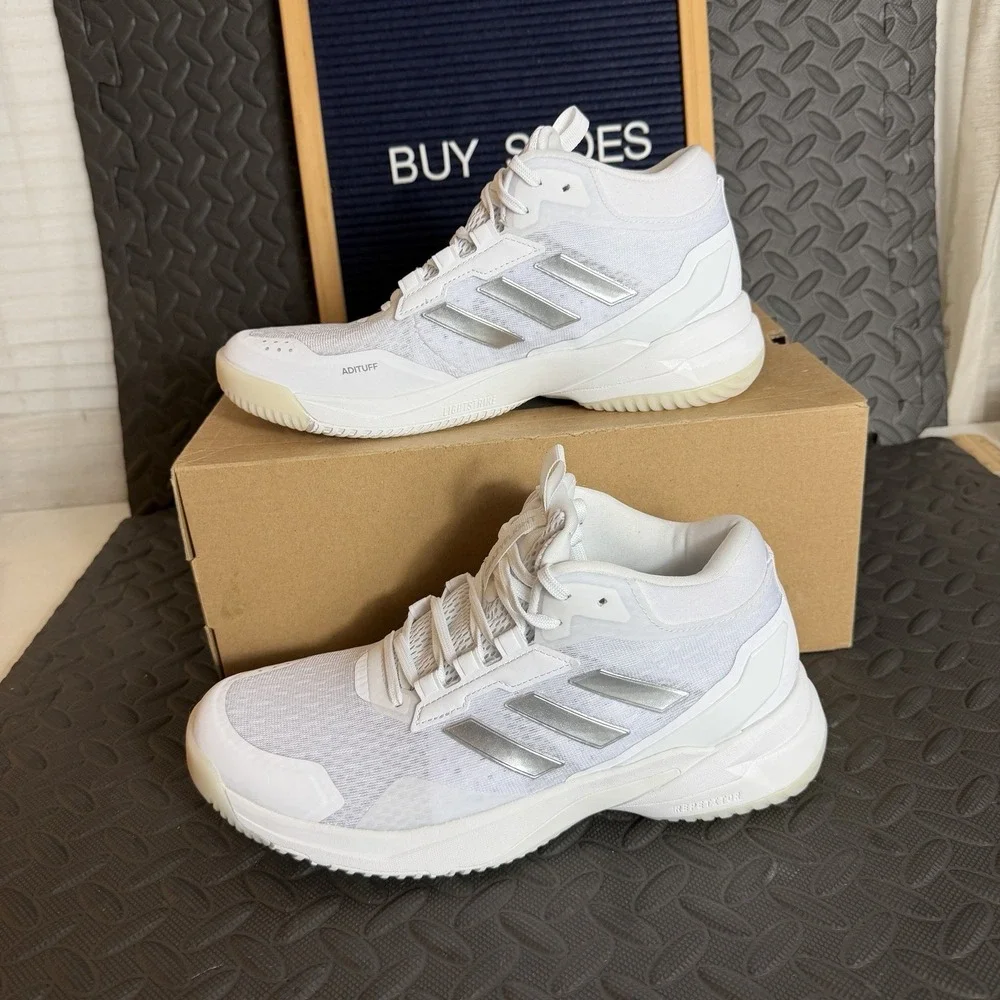 Adidas Crazyflight 6 Mid White Silver HP7030 Volleyball Shoes Womens Size 9